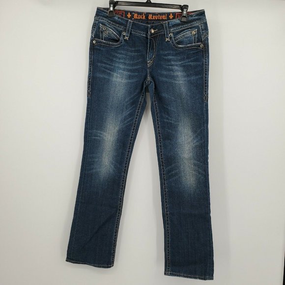 Rock Revival Denim - Rock Revival Pat Straight Leg Jeans Size 30 Dark W